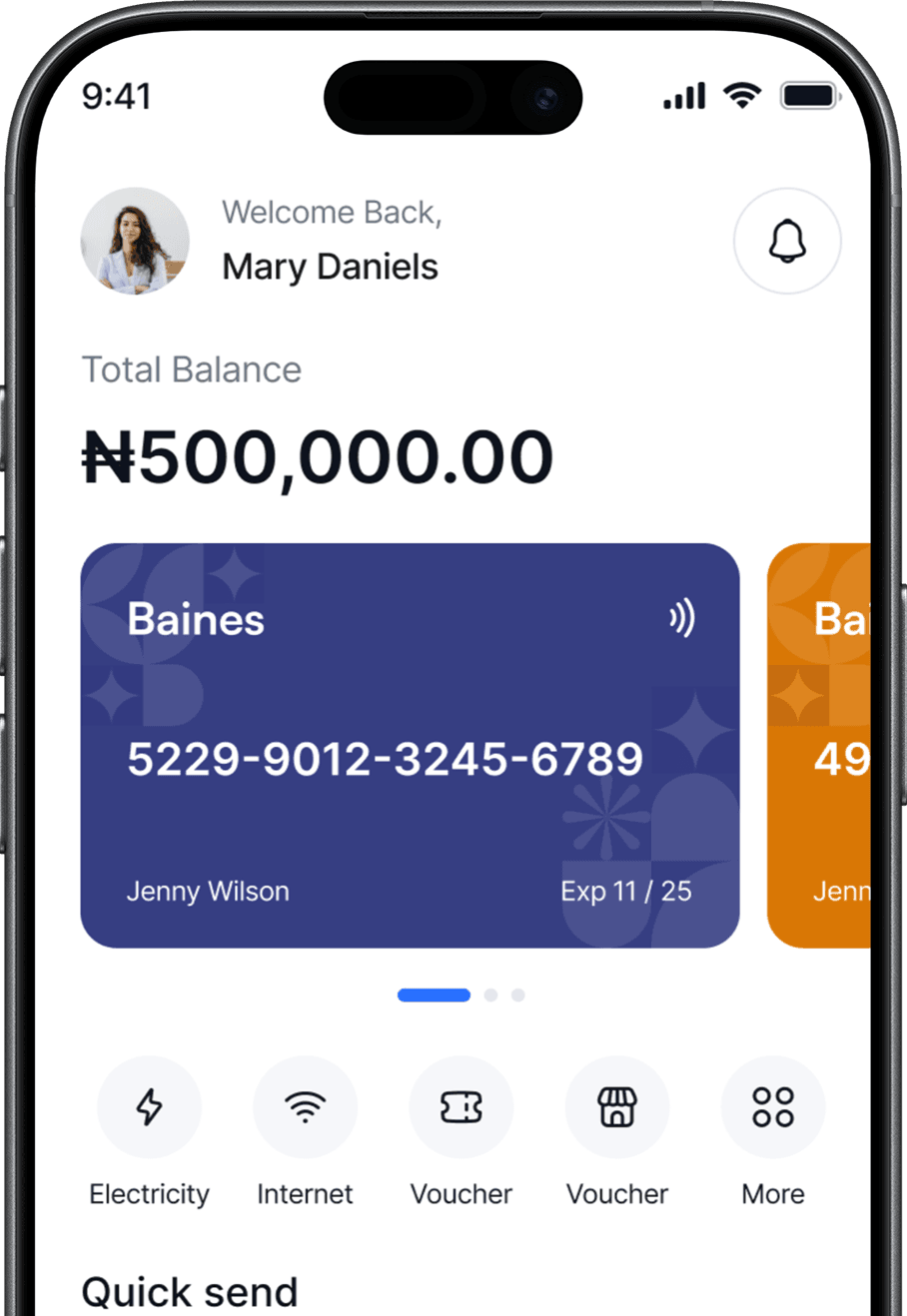 Baines Mobile App Mockup